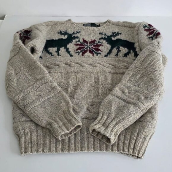 POLO RALPH LAUREN VTG WOOL SWEATER! - Picture 2 of 15